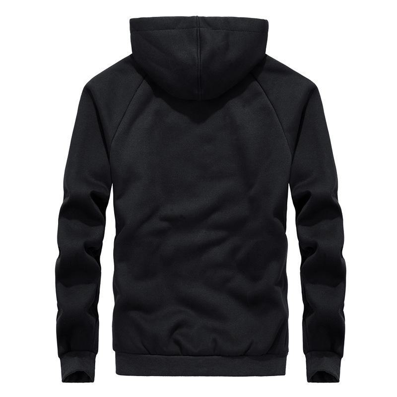 Men's Plush Lamb Fleece Hooded Sweatshirt - Thick, Loose, Warm Cardigan for Autumn and Winter Sports Leisure
