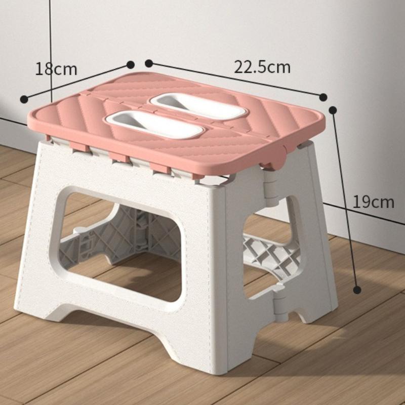1pc Portable Folding Stool, Lightweight and Sturdy Step Stool with Handles and Non-Slip Function, Suitable for Outdoor Camping