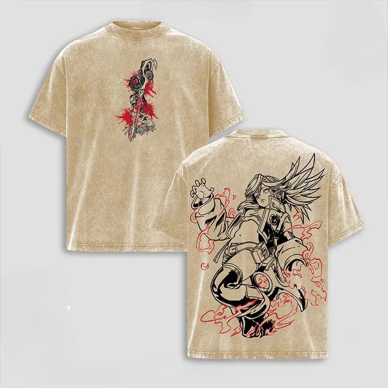 Reaper Riyou Gachiakuta Graphic T Shirt Men Women Short Sleeve Cotton Tshirts Vintage Washed Tee Harajuku Male Oversized T-shirt