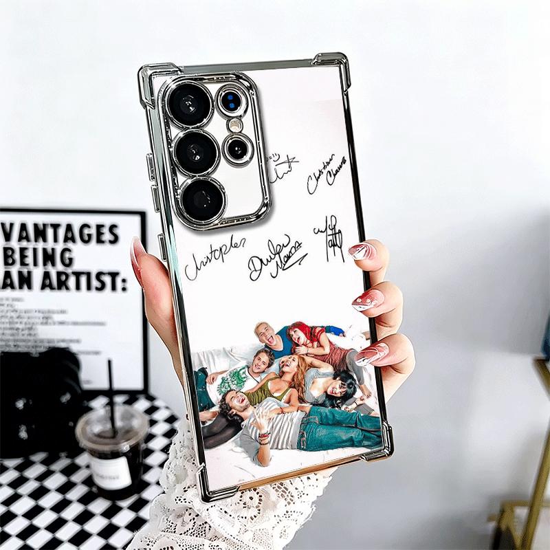 

F-Fashion RBD R-Rebelde Plating Phone Case For Samsung Galaxy S24 S25 FE S26 Edge S23 Ultra S22 S21 Plus S20 Anti-Fall Airabag C Samsung S24 Ultra