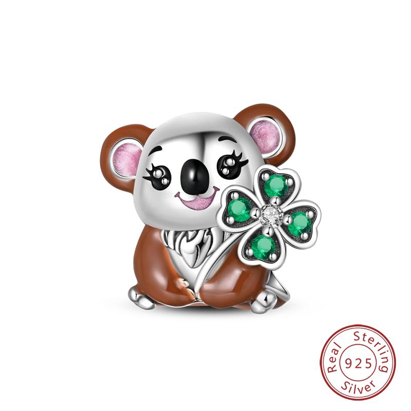 100% Copper Cute Little Bear Butterfly Flamingo Charms Beads Rose Princess Pendants Fit Diy Bracelets Jewelry Gifts