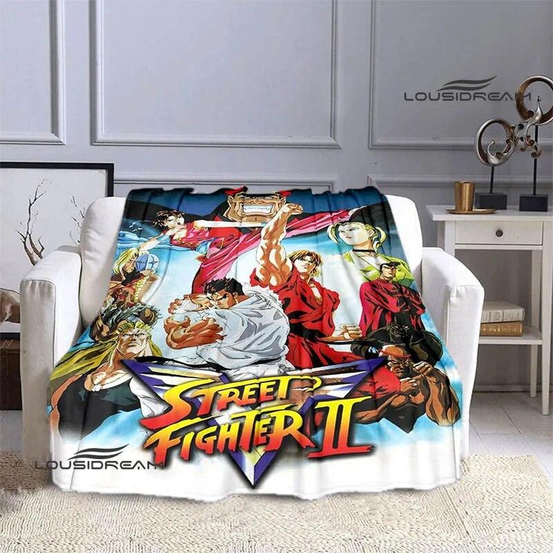 Classic Game Street Fighter Printed Blanket Flange Warm Blanket Bed Linings Home Travel Blanket Picnic Blanket Birthday Gift