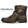 Men Vintage Breathable Big Size Leather Ankle Boots Outdoor Casual Motorcycle Work Hiking Fashion Booties for All Seasons