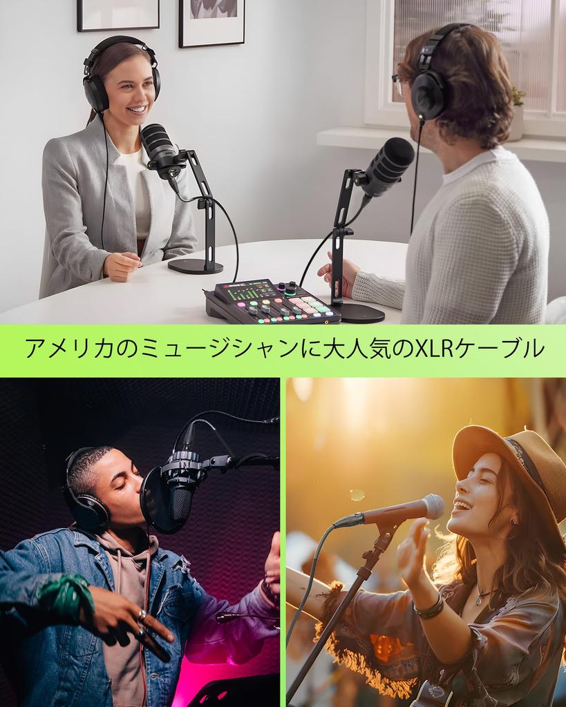 AA AUDIO ACCESSORY Microphone XLR Cable In Japan OFC REAN Excellent Sound Popular In the XLR Balanced Connection Cable, 7.6m [Braided/Made 99.99%