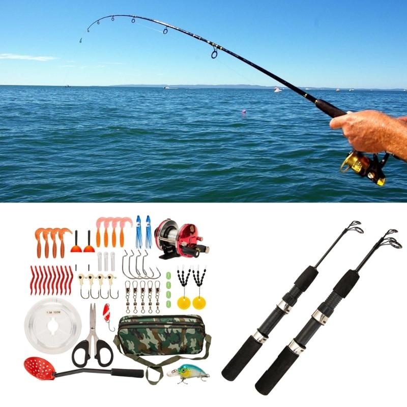 Fishing Poles with Carriers Bag Fishing Rod and Reel Combo Fishing Poles Telescopic Fishing Rod Kits with Spinning Reel