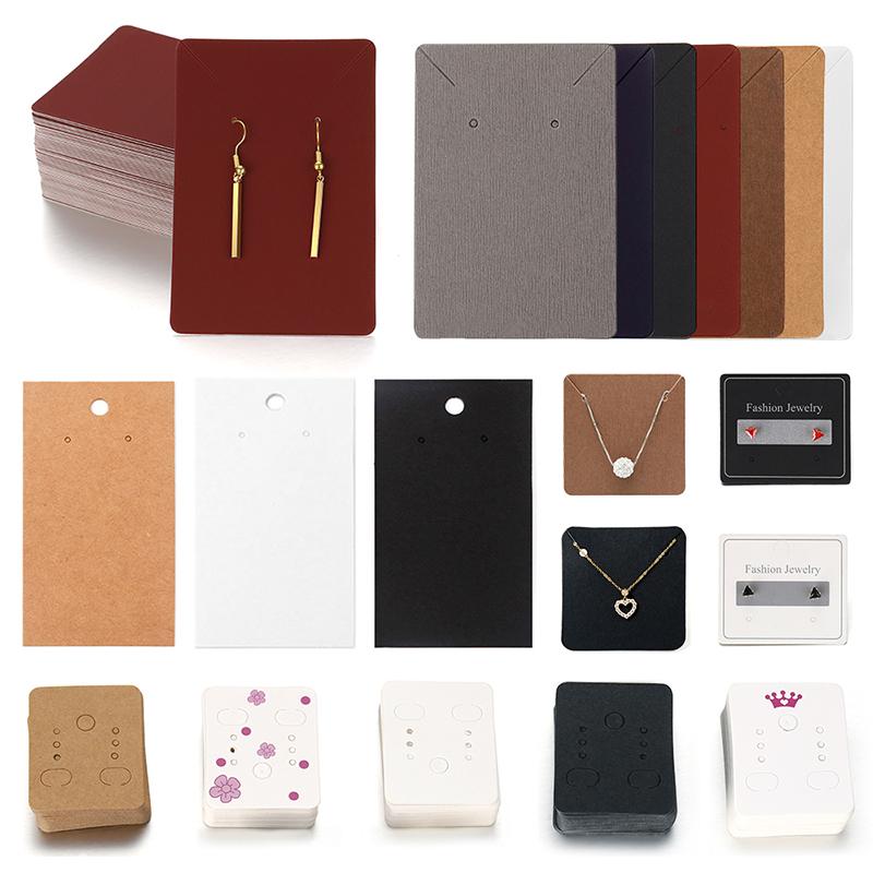 50 pièces Cartes d'Affichage pour Boucles d'Oreilles et Colliers pour Boîte à Bijoux Carte d'Accrochage en Carton Carde pour Clous d'Oreilles Carte en Papier Bijoux DIY