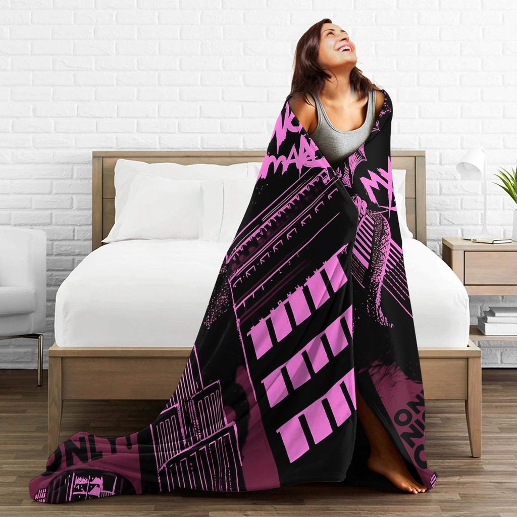 My Chemical Romance Band Flannel Blanket Autumn Super Soft Throw Blanket for Girls Boys Bedroom Novelty Bedspread Sofa Bed Cover