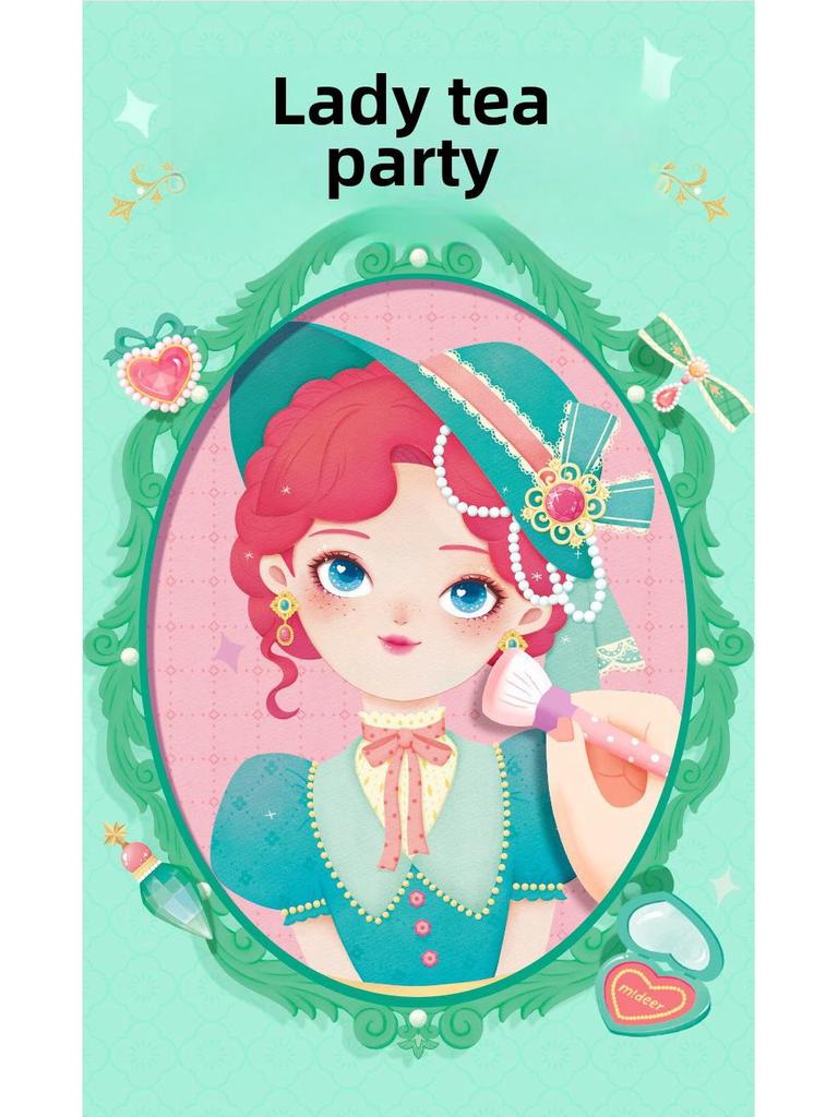 Samolepky s princeznou z fantazie Milu: Ručně malované převlékání a DIY umění pro malé holčičky