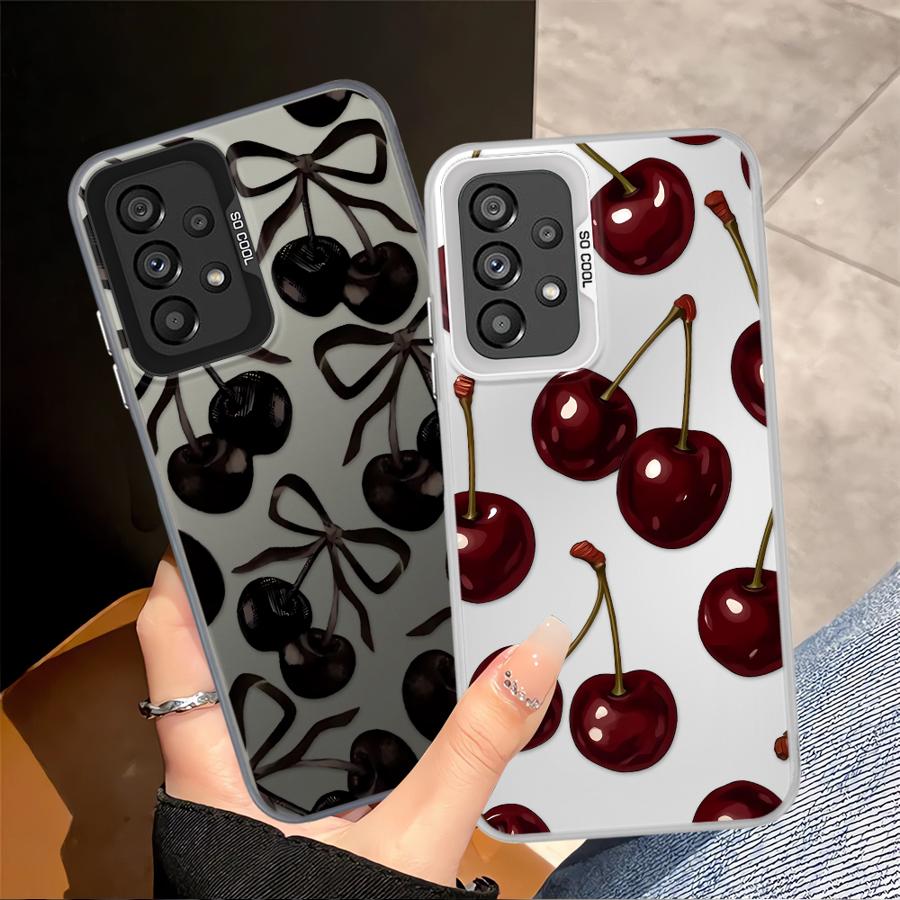 Phone Cover Case for Samsung Galaxy A13 A12 A25 A73 A23 A71 A32 A36 A14 A56 A72 A16 A34 A17 A52 A54 Stylish Cherry Pattern