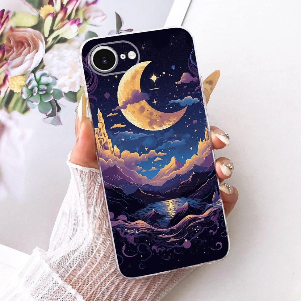 Transparent Cover For iPhone 16e Case Cute Kawaii Fashion Butterfly Funny Painted Casing A3212 A3409 A3410 A3408