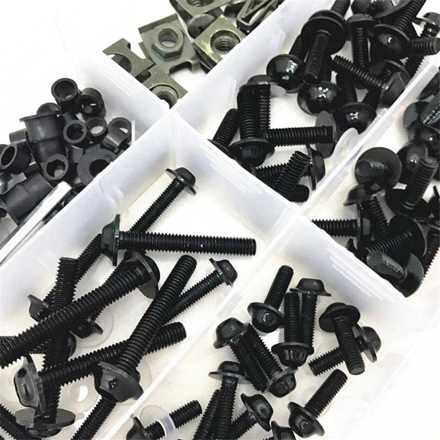198pcs Universal Motorcycle Fairing Spring Screws Bolts Nuts Kit Fastener Clips Sportbike for Honda/Yamaha/Kawasaki/Suzuki