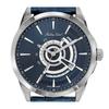 Mathey-Tissot Mondo Herren-Quarzuhr mit Lederarmband und blauem Zifferblatt H711ABU