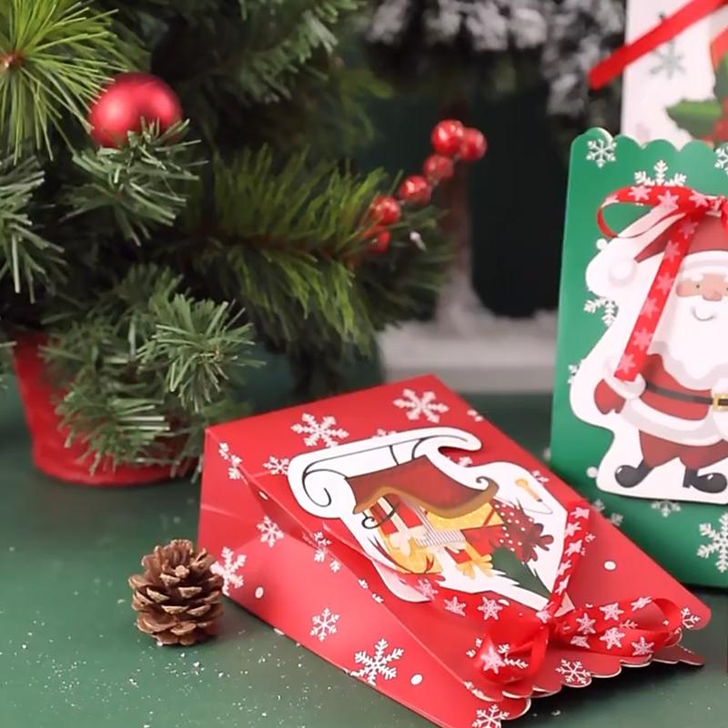5ks vánoční cukroví sušenky Bowknot Santa Claus Stick Ponožky Balení Balení Party potřeby