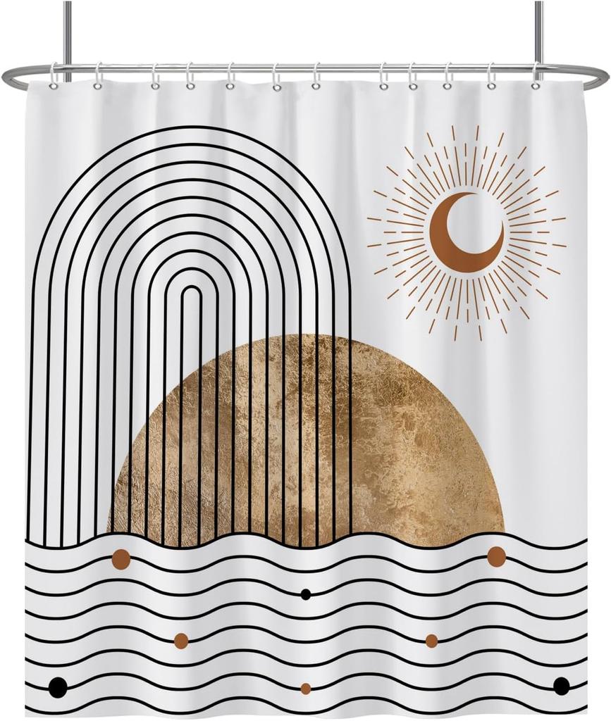 Black Grey Plant Leaves Shower Curtain Medieval Modern Abstract Bathroom Decorative Shower Curtain With Hooks 180X180Cm