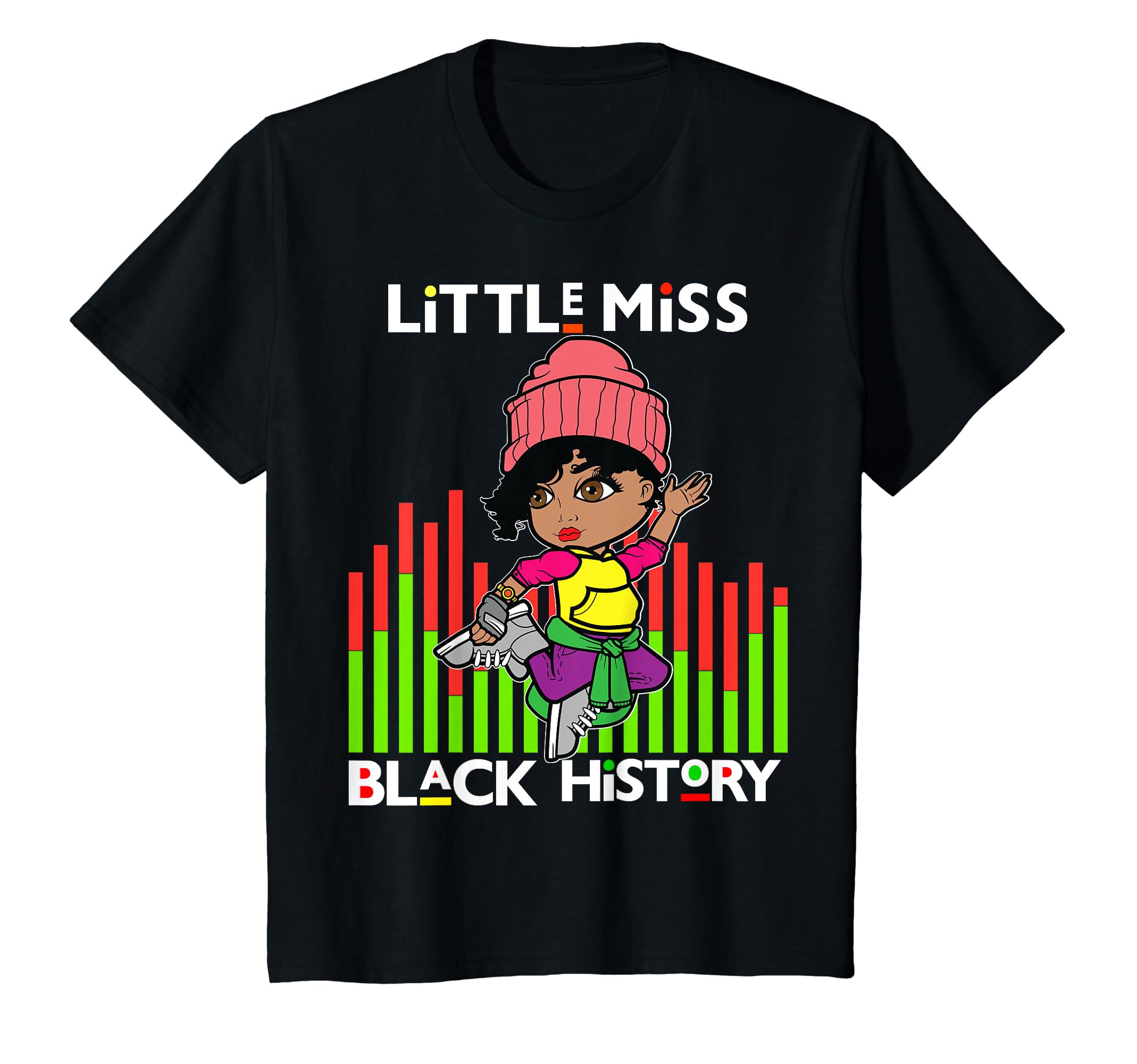 Kids Little Miss Black History Melanin Princess Black Girl Magic T-Shirt