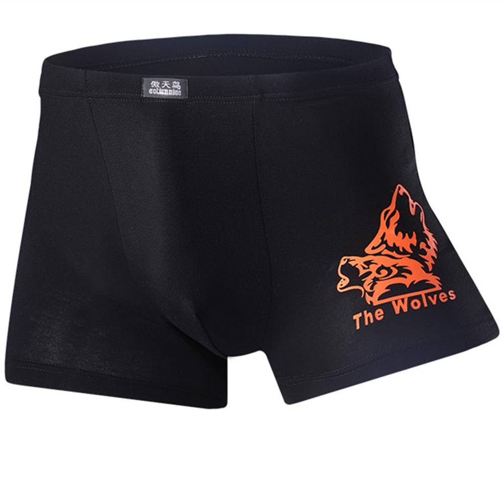 4 Pcs Men's Underwear Printed Boxer Shorts Youth Breathable Modal Underpants