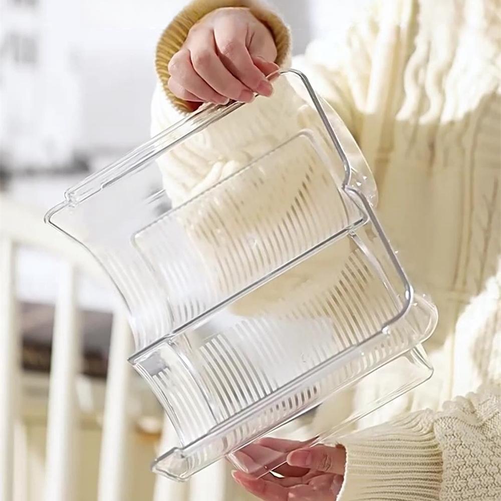 Transparent Water Cup Storage Rack Tabletop Wine Beverage Bottle Rack Holder Multi-layer Stackable Refrigerators Drink Organizer