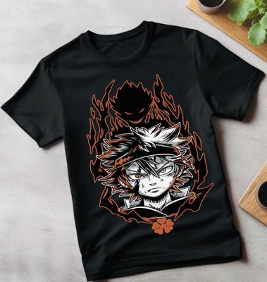Black Clover Asta Yuno Anime Manga Camiseta Anime Manga Preta Todos os Tamanhos