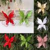 20cm High-end Fabric Sequin Glitter Simulated 3D Butterfly Hanging Pendant for Christmas Tree Decoration Wedding Birthday Party