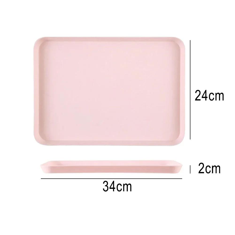 Rectangular Serving Tray Anti Slip Scratch Resistant Plastic Food Serving Tray Non-slip Heat-resistant No Fading Heightened Edge