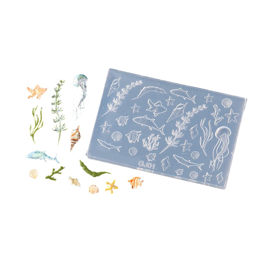 Silikon Nageldekorationsformen Meeresserie Kleine Accessoires Bastelformen Geeignet für Schönheitsbegeisterte Geschenk