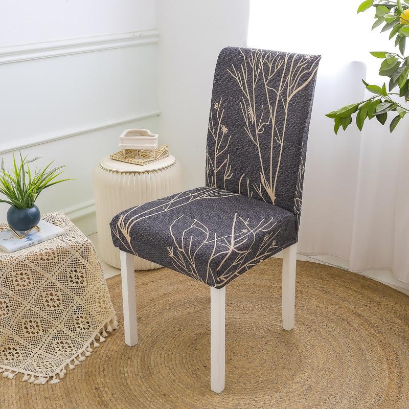 Anti-fouling Household Chair Cover Hotel Chair Package Backrest Seat Cover One-piece Print Elastic Dining Table Seat Cover