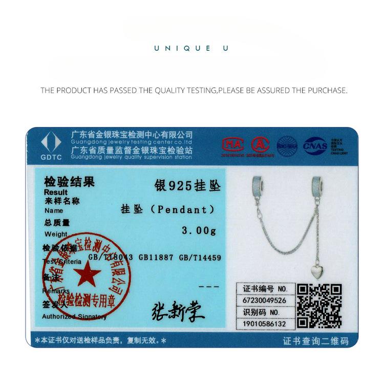 Heart-Shaped Fringed Silicone Positioning Safety Chain, Exquisite Nano Opal S925 Silver Bracelet String Decoration