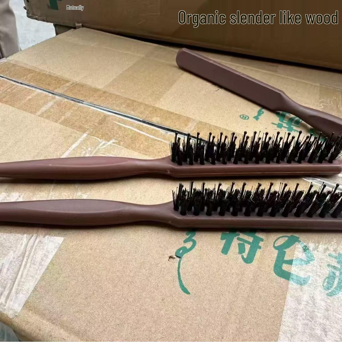 Расческа-тушевка из щетины кабана для пышных кудрей и причесок Wooden Comb 3 Rows with Teeth - 1 Piece