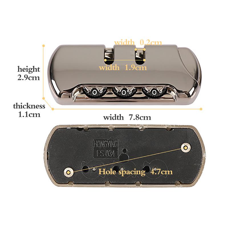 NEW 3 Digit Combination Padlock Accessories for Bags Lock Luggage Suitcase Travel Bag Code Lock
