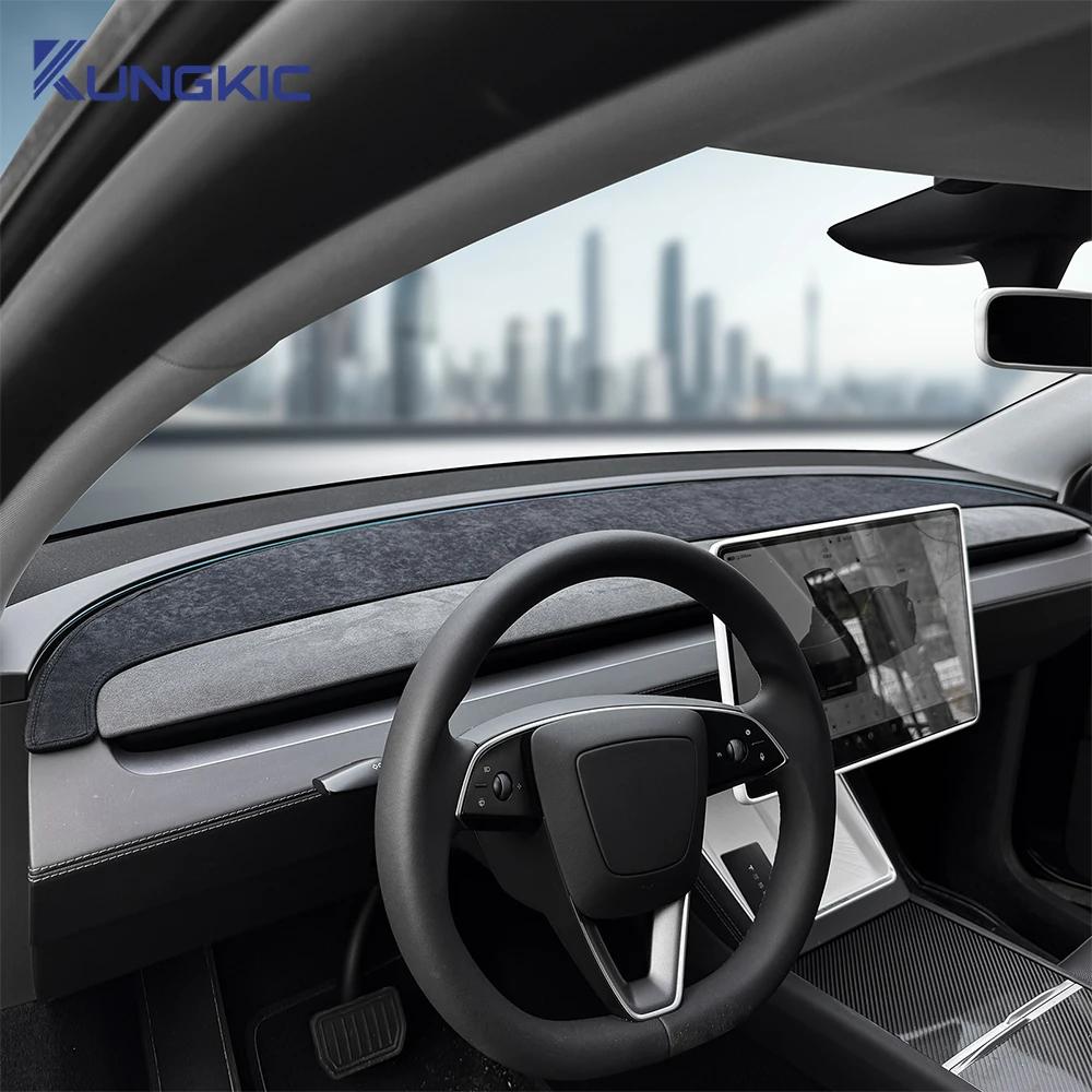Flannel Dashboard Cover Sunshade Anti-UV Anti-Slip for Tesla Model Y Juniper 2025 2026