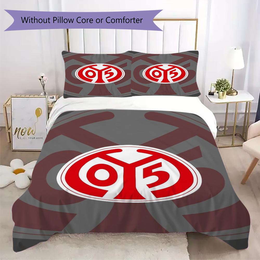 FSV Mainz 05 Pattern Bedding Uilt Set Uilt Cover Pillowcase Home Decoration Birthday Gift (1 * Duvet Cover + 2 * Pillowcase Without Core)