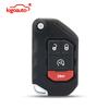 Kigoauto Remote Key Case Shell 3 Button with Panic OHT1130261 for Jeep Wrangler 2018-2019 Flip Key Fob Replacement Case Housing