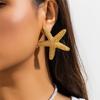 Exaggerated Boho Metal Big Starfish Star Pendant Choker Necklace Women Summer Punk White Chunky Chain Y2K Jewelry Accessories