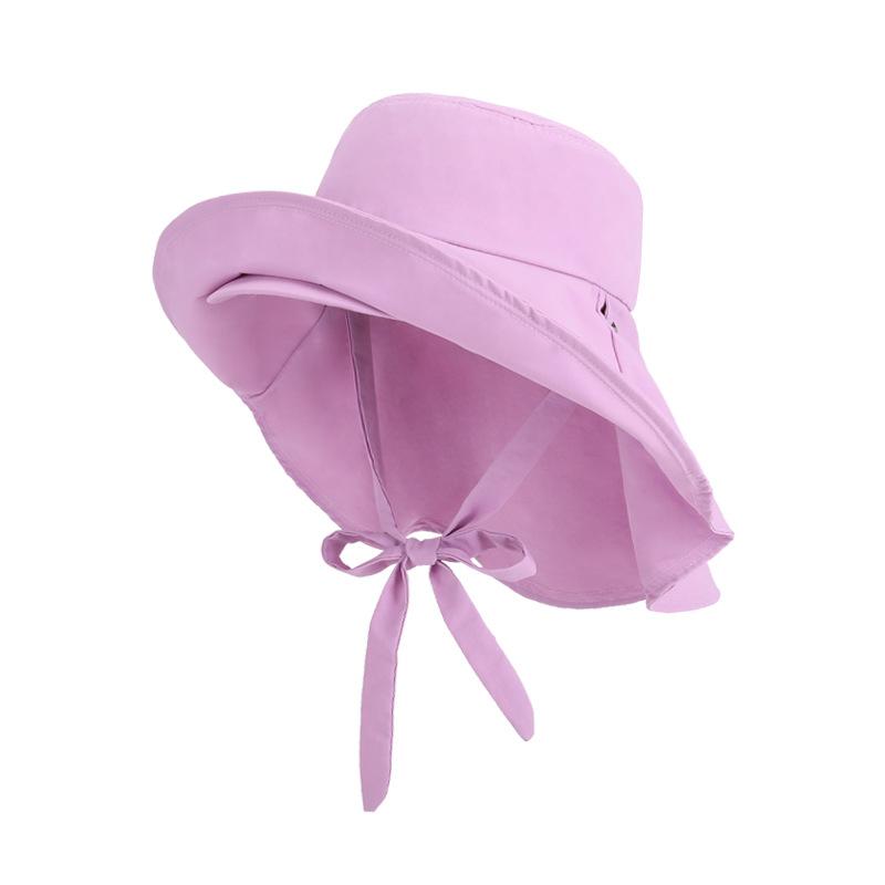 Summer Outdoor Sunscreen Hat Double-layer Large Brim Quick-drying Waterproof Bucket Hat Shawl Ponytail Sun Hat Children