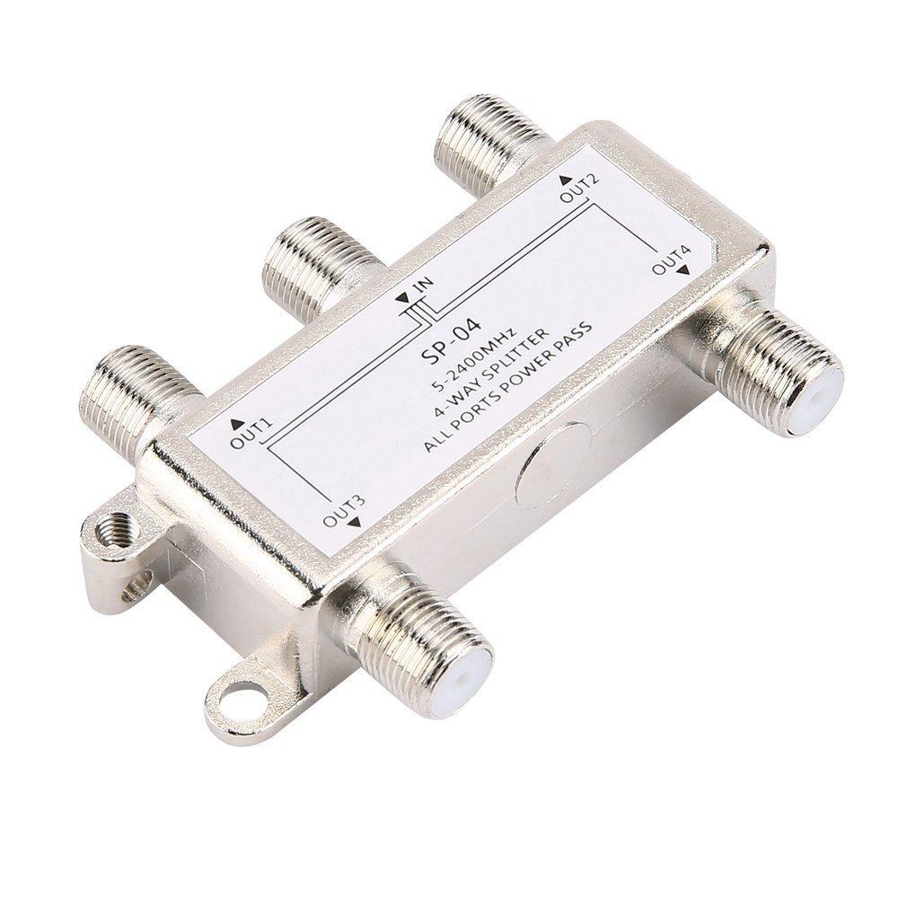 5-2400MHz SP-04 Splitter 4-fach Satellitenantenne Kabelfernsehen Verteiler F-Typ Heim TV Geräte Signalempfänger für SATV/CATV
