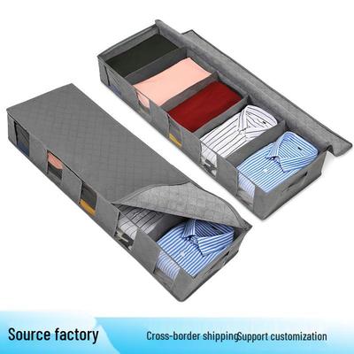 Foldable Under-Bed Storage Box: Dustproof, Transparent, Divided Clothes Organizer