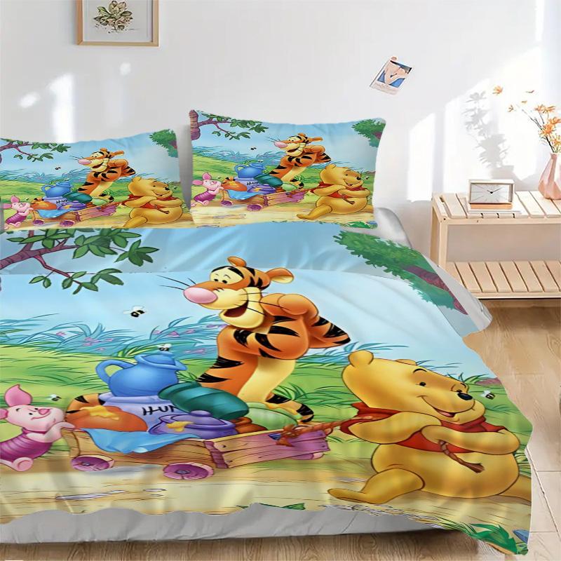 Winnie Pooh Friends Print 3Pcs Bedding Setduvet Cover With 2 Bedropillowcase Home Birthday Gift