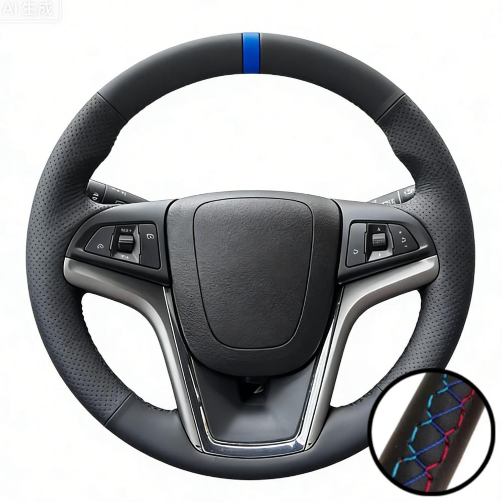 Car Accessories Hand Stitched Perforated Microfiber Leather Steering Wheel Cover For Chevrolet Malibu Crekor Cruze Camaro