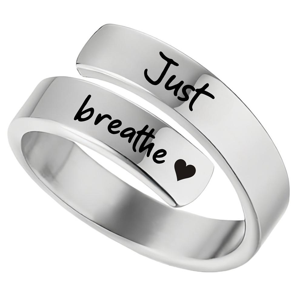 Anello Cuore Respira Solo per Donna Uomo, Anelli Curativi Avvolgenti a Spirale in Acciaio Inossidabile, Regali Sentiti Ispiratori con Scatola
