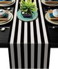 Table Runner 1PCS Geometric Stripe Linen Black & White Plaid Tablecloth Placemat Home Decoration Tablecloth Tea Flag
