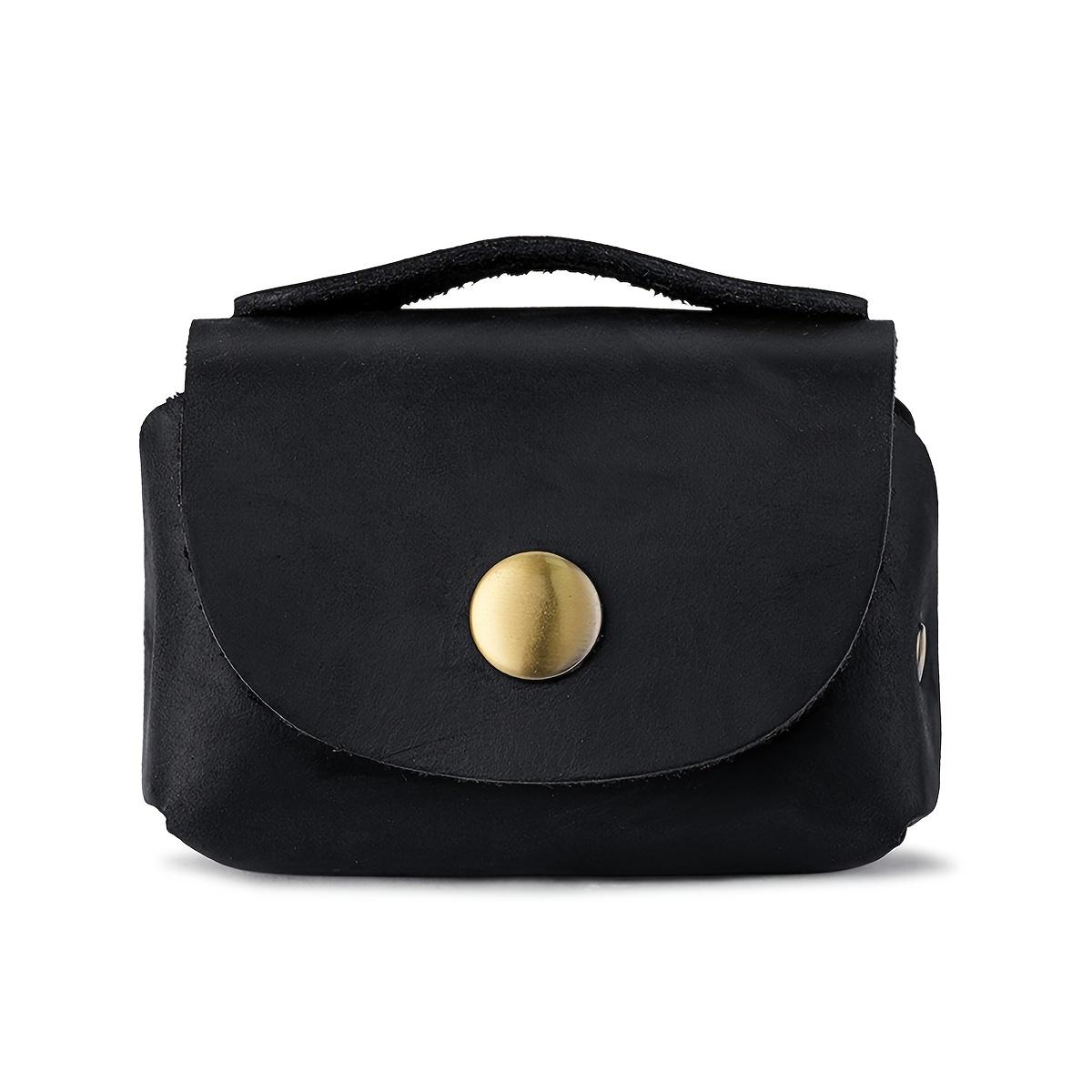 

Портативний Маленький Гаманець для Монет Натуральна Шкіра Сумка для Зберігання Вінтажний та Вишуканий Гаманець для Ключів для Жінок та Чоловіків чорний