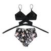 Women's Striped Printing Padded Push Up 2 Piece Bikini Sets Swimsuits Beachweart