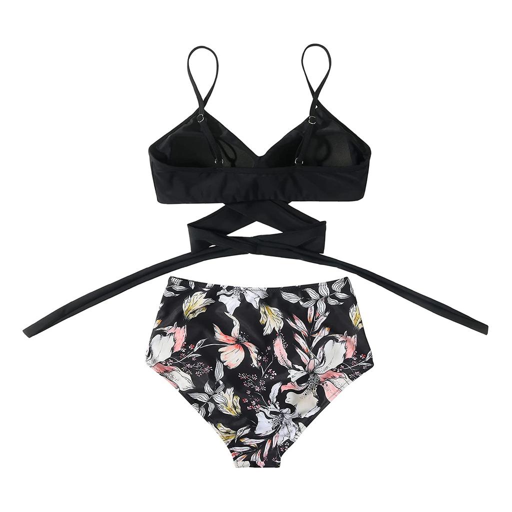 Women's Striped Printing Padded Push Up 2 Piece Bikini Sets Swimsuits Beachweart
