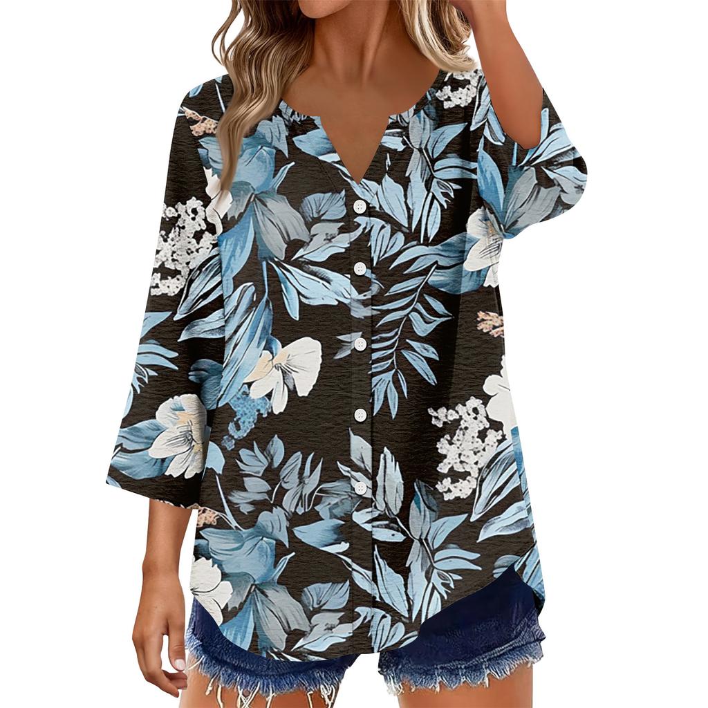 Women's 3/4 Sleeve Shirts Graphic Tees Shirts Casual Basic Tops Pullovers