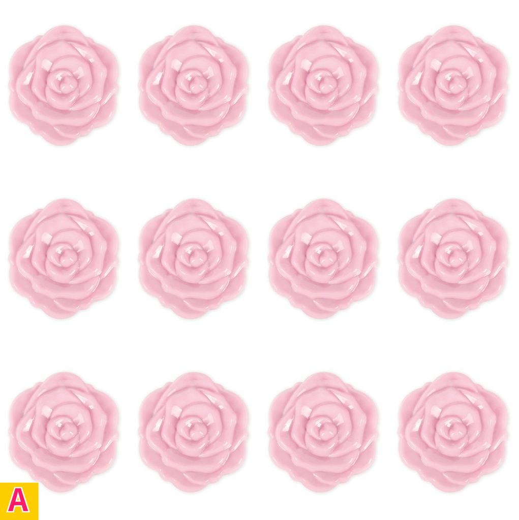 12pcs Pink Rose Compact Pocket Mirrors 3D Floral Compact Small Mirror Plastic Frame Folding Double-Sided Handheld Makeup Mirrors