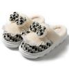 Lace bow cotton slippers autumn and winter home non-slip cotton mop plush warm versatile shoes