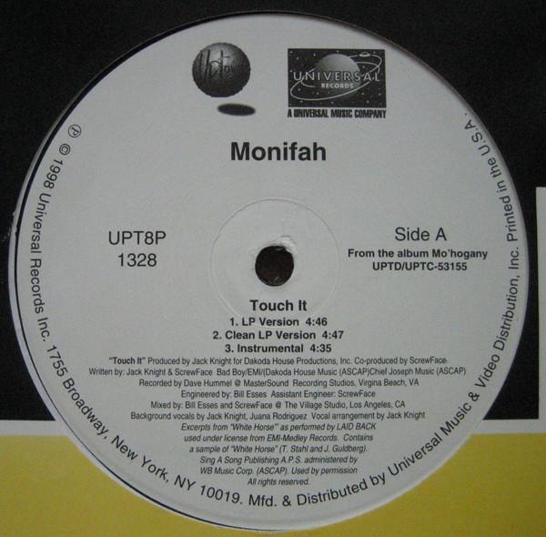 

12inch Record MONIFAH - Touch It UPT8P1328 Uptown Records 1998 US Soul/Funk Used