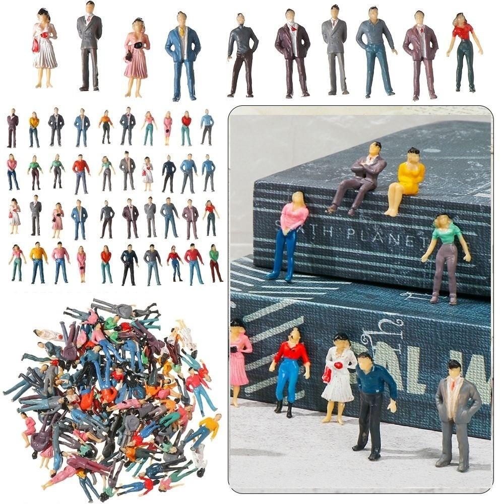 10pcs Mixed Color Passengers Stand/Sit People Model 1:87 Scale Simulation Doll