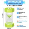 5/10/15/30/45/60 Minutes Hexagonal Hourglass Drop Resistance Sand Clock Game Kid Gift Kitchen Timer Sandglass Decoration Home