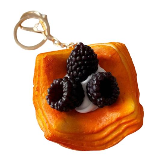 Simulated Food Squeeze Toy Keychain Stress Relief Bread Dessert Key Ring Backpack Hanging Decoration Bag Charm Purse Pendant